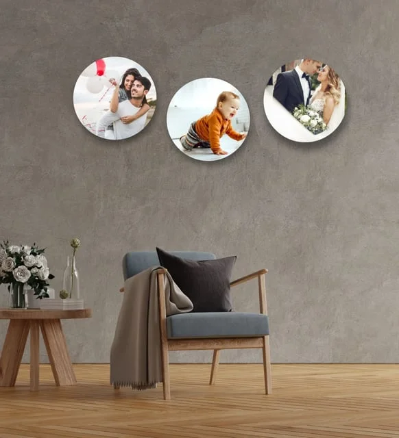 3 lü 20x20 yuvarlak ahşap tablo