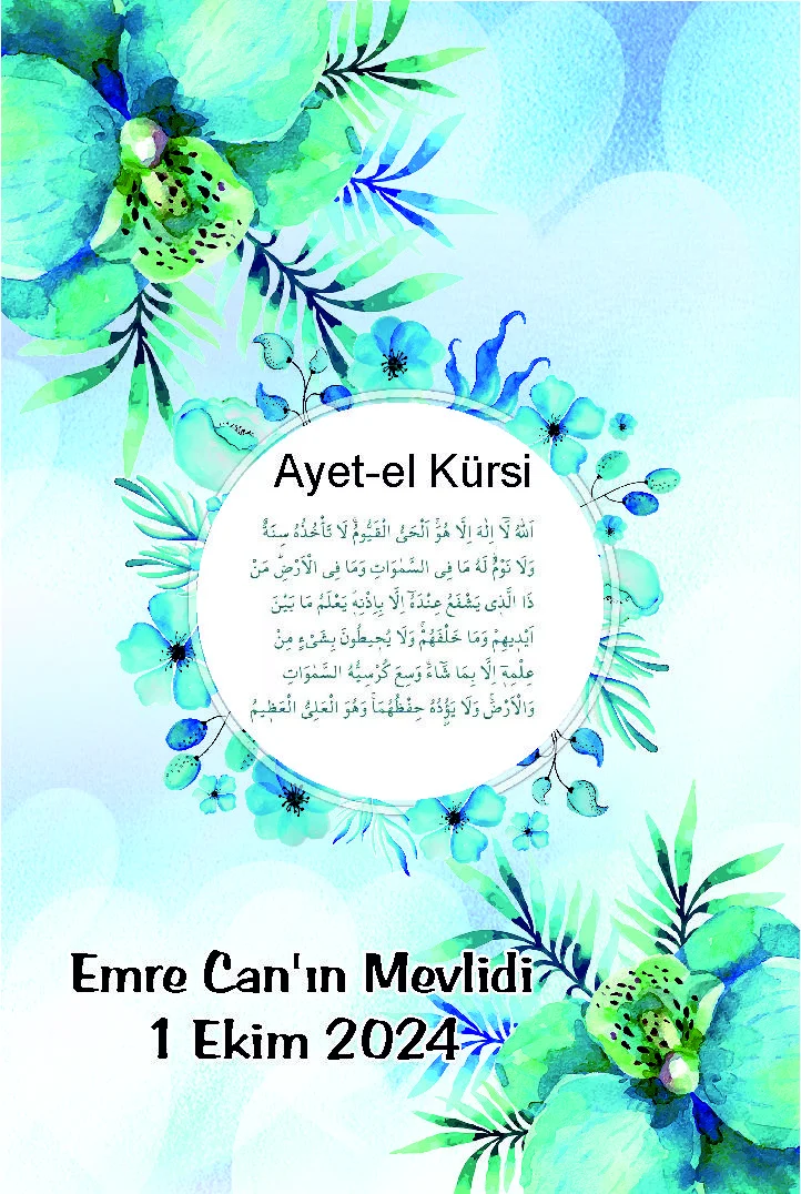 Mevlit (Ayetel Kürsi) tasarımlı magnet-erkek