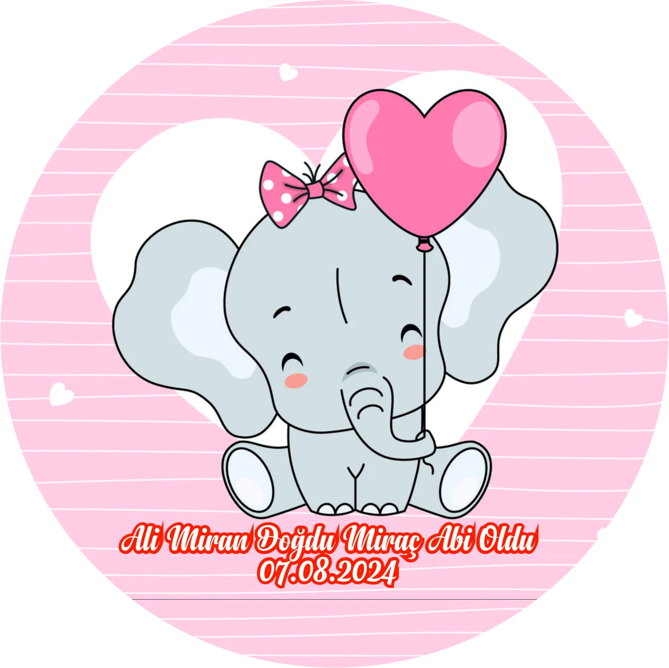 fil tasarımlı yuvarlak açacak magnet pembe