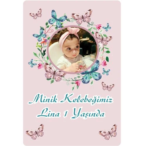 kelebek  Temalı Doğum Günü magneti