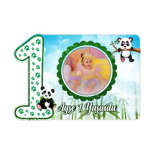 1 Yaş - Panda Temalı Doğum Günü Magneti
