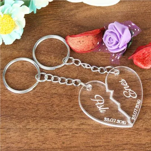 Kalp Temalı Kişiye Özel Çift Anahtarlık