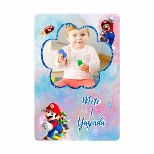 Super Mario Temalı Doğum Günü Afişi