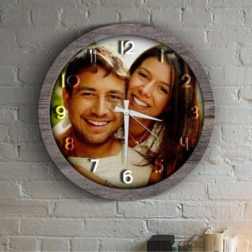 Kişiye Özel Fotoğraflı Ahşap Duvar Saati